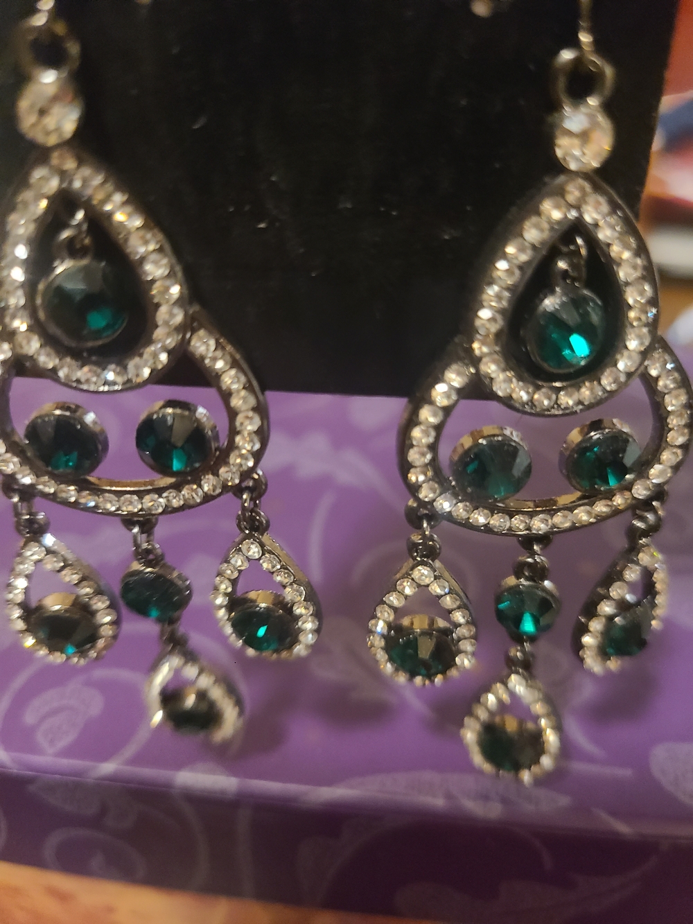 Emerald Green Crystal Chandelier Earrings - Women Jewelry